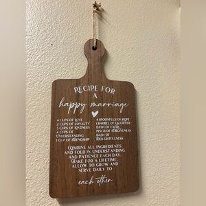 Wooden Recipe Cutting Board/Sign